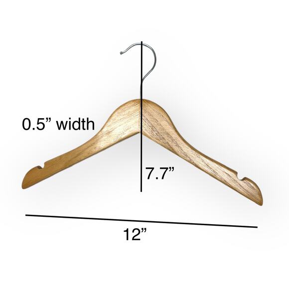 At Home Tiny Dreamers 15ps Wooden Clothes Hanger Kid's 3-8 years, 12 in, Natural - Picture 3 of 4